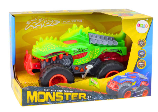 Off-Road Car Dinosaur T-Rex Lights Sounds Drive Green - Image 4