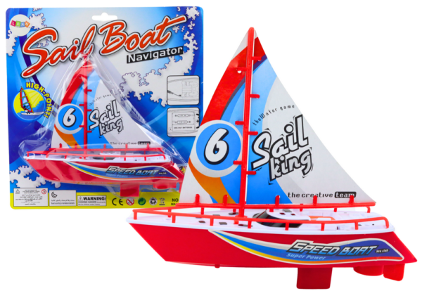 Floating Boat Battery Powered Water Toy Red