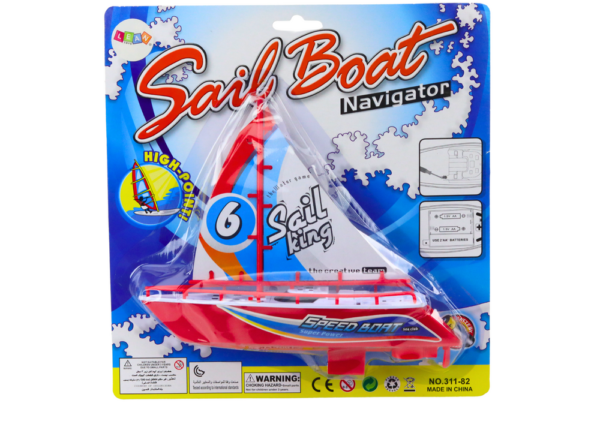 Floating Boat Battery Powered Water Toy Red - Image 3