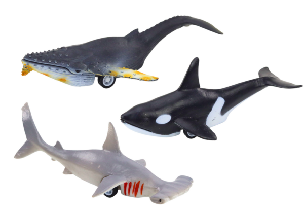 Figurines Vehicles Sea Animals Friction Drive Shark Killer Whale 6 pcs - Image 3