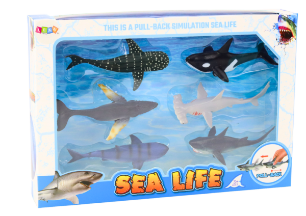 Figurines Vehicles Sea Animals Friction Drive Shark Killer Whale 6 pcs - Image 4