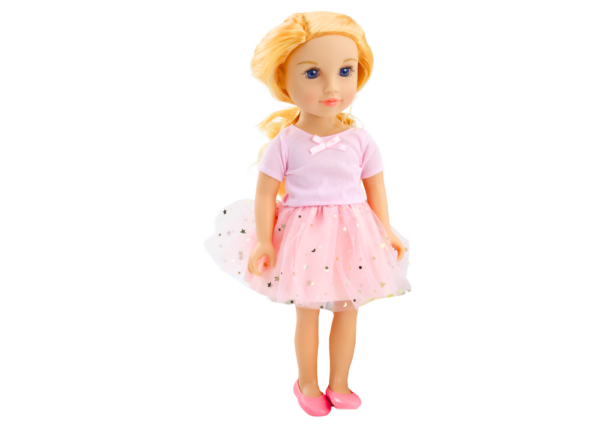 Doll in a dress with tulle, pink, blonde hair, 18' - Image 3