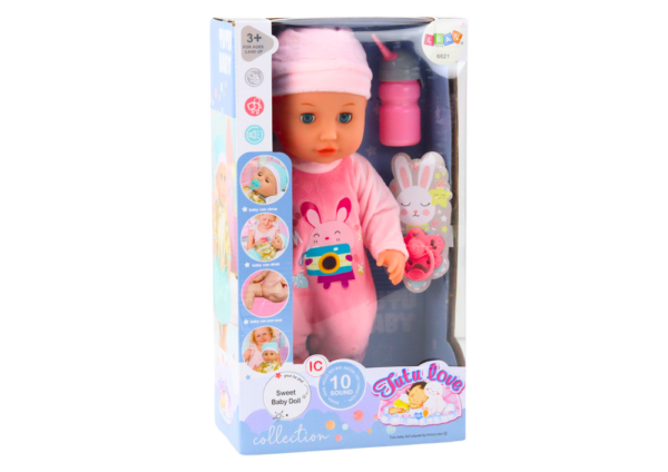 Baby Doll In Pink Pajamas Peeing Bottle Pacifier Sounds - Image 5