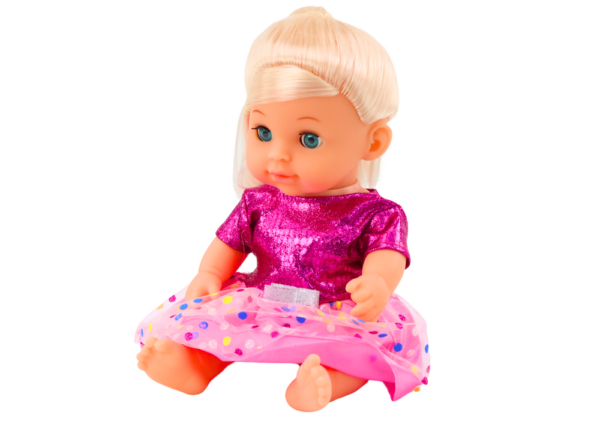 Doll In Pink Dress Peeing Bottle Rattle Sounds - Image 3