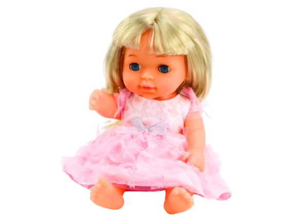 Doll In Light Pink Dress Peeing Bottle Rattle Sounds - Image 3