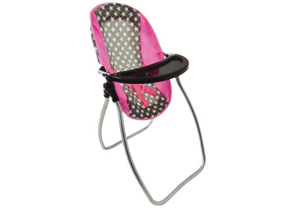 Doll Swing Feeding Chair Alice Stars Gray-Pink - Slika 2