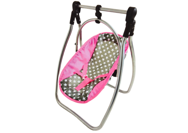 Doll Swing Feeding Chair Alice Stars Gray-Pink - Slika 3