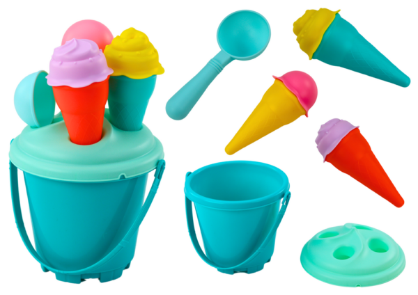 Sand Ice Bucket Set with Spatula Blue 6 pcs.