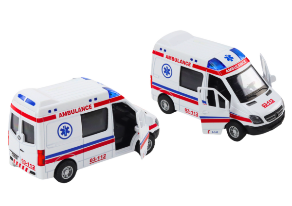 Ambulance Ambulance 1:32 Opening Doors Lights Sounds Drive White - Image 2