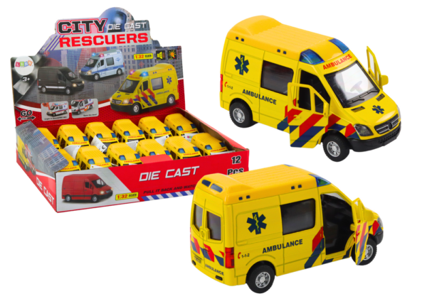 Ambulance Ambulance 1:32 Opening Doors Lights Sounds Drive Yellow