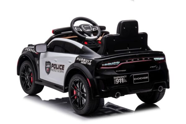 Licencirani policijski auto na akumulator Dodge Charger - crno/bijeli - Image 10