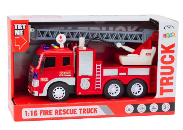 Fire Truck With Boom 1:16 Lights Sounds Water Drive Red - Slika 4
