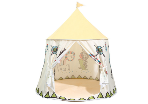 Indian Teepee Tent for Children, Beige, 125 cm - Image 2