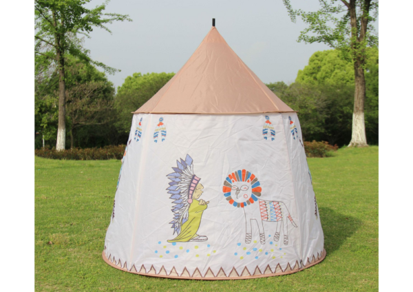 Indian Teepee Tent for Children, Beige, 125 cm - Image 4