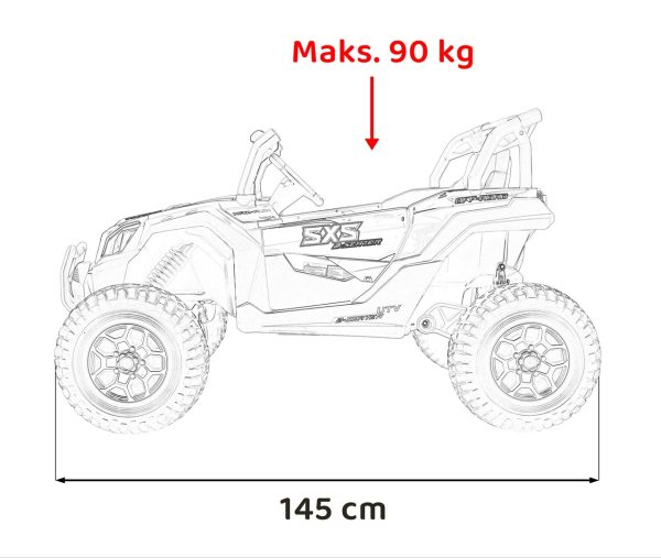 Buggy na akumulator UTV X3 Off-Road 4x4 - dvosjed - crni - Image 22