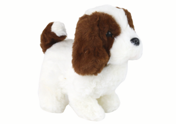 Walking Dog Interactive Toy Barking White and Brown Puppy