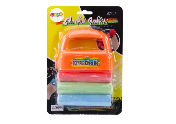 Set of Chalks with Handles Thick Sidewalk Chalk Orange 3 Pcs - Image 3