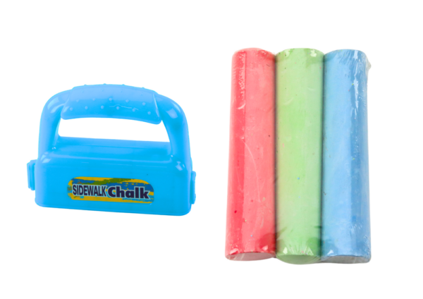 Set of Chalks with Handle Thick Sidewalk Chalk Blue 3 Pcs - Image 2