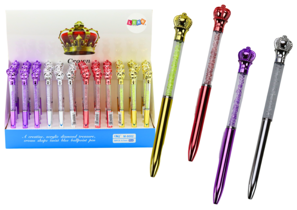 Crown Ballpoint Pen Diamonds Blue Refill 0.7mm Mix