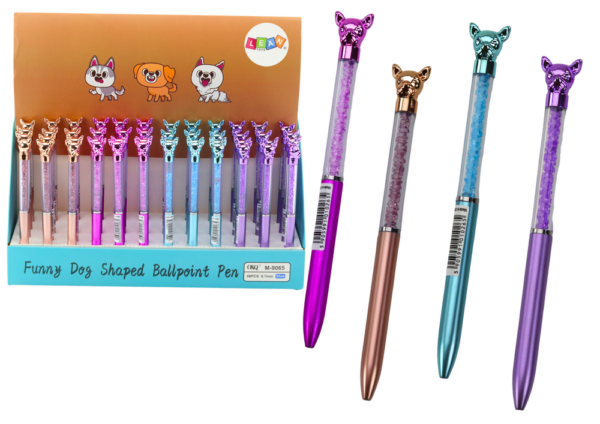 Ballpoint Pen with Dog Diamonds Blue Refill 0.7mm Mix