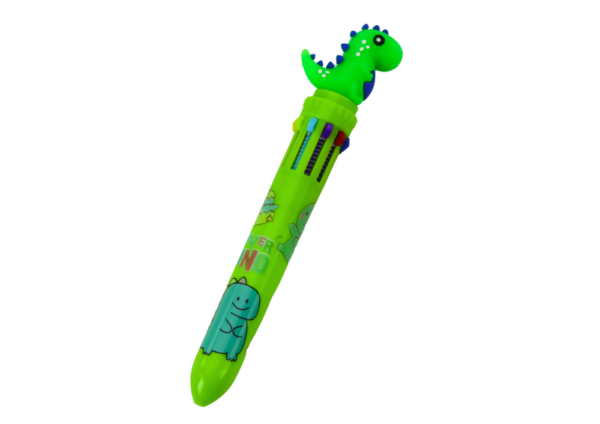 Multicolor Dinosaur Automatic Pen 10 Colors Mix - Image 3