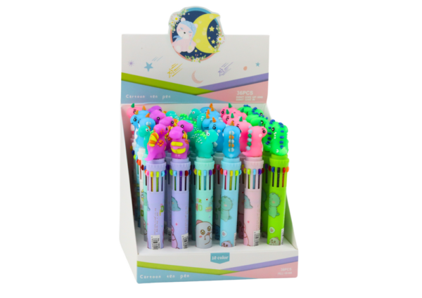 Multicolor Dinosaur Automatic Pen 10 Colors Mix - Image 4