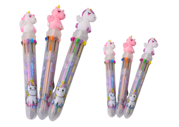 Multicolor Unicorn Automatic Pen 10 Colors Mix - Image 2