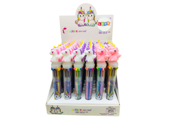 Multicolor Unicorn Automatic Pen 10 Colors Mix - Image 3