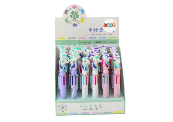 Multicolor Unicorn Automatic Pen 6 Colors Mix - Image 3