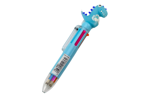 Multicolor Dinosaur Automatic Pen 6 Colors Mix - Image 3