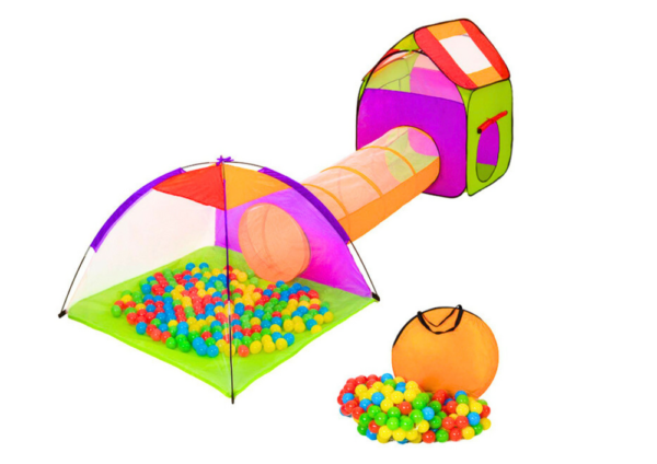 Playground 3in1 Playhouse Tent Tunnel Balls Colorful - Image 2