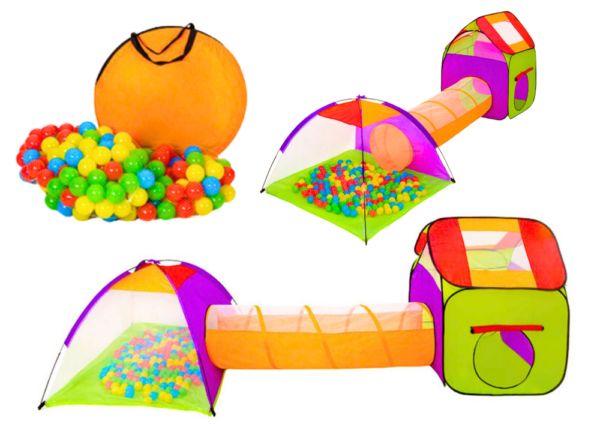 Playground 3in1 Playhouse Tent Tunnel Balls Colorful