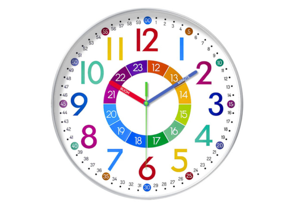 Children's Colorful Educational Wall Clock 25 cm