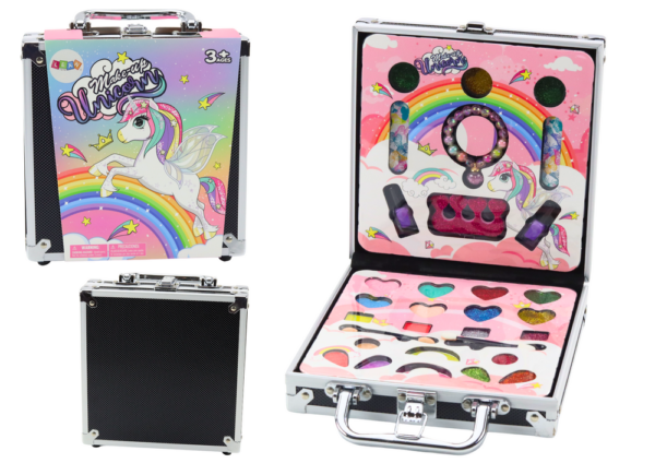 Beauty Set in a Suitcase Eyeshadows Glitters Nail Polishes Black