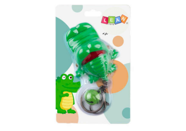 Biting Crocodile Keychain Bell Green - Image 3