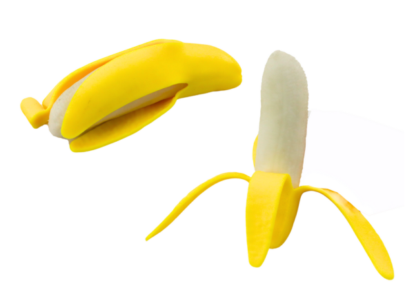 Banana Squishy with Skin Stretchy Rubber Yellow - Image 2