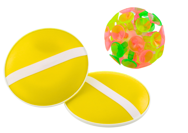 Arcade Game Round Palettes Ball With Suction Cups Yellow