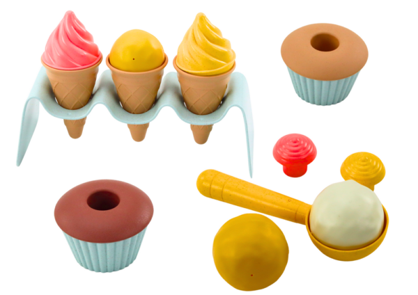 Sand Set Ice Cream Wafers Cupcakes Spoon 13 El