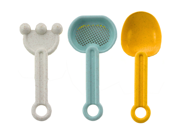 Sand Bucket Set Shovel Rake Strainer Moulds Pastel - Image 3