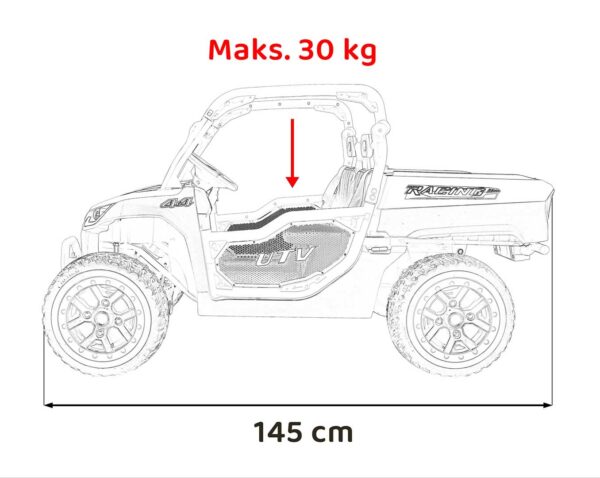 Buggy na akumulator UTV Racing 4x4 - DVOSJED - bijeli - Image 22