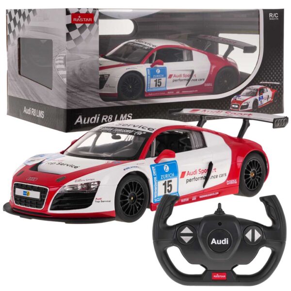 Licencirani auto na daljinsko upravljanje  1:14 AUDI R8 LMS Performance RASTAR - crveno/bijeli - Image 7