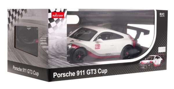 Licencirani auto na daljinsko upravljanje 1:14 Porsche 911 GT3 CUP RASTAR - crno/bijeli - Image 2