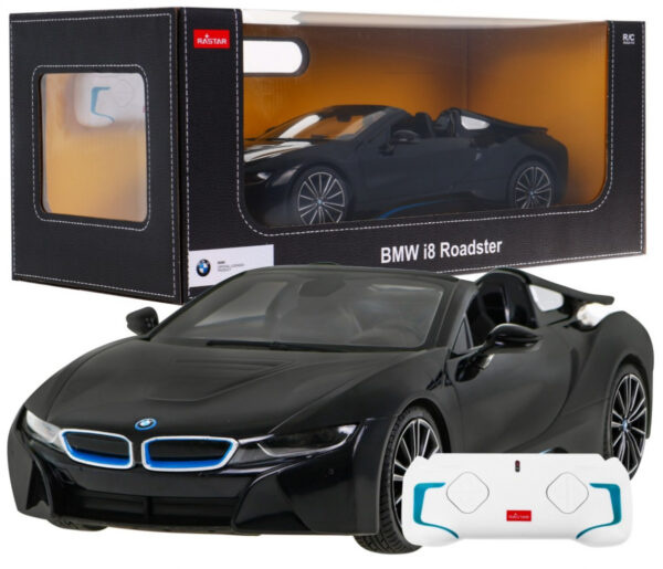 Licencirani auto na daljinsko upravljanje BMW I8 Roadster 1:12 RASTAR - crni