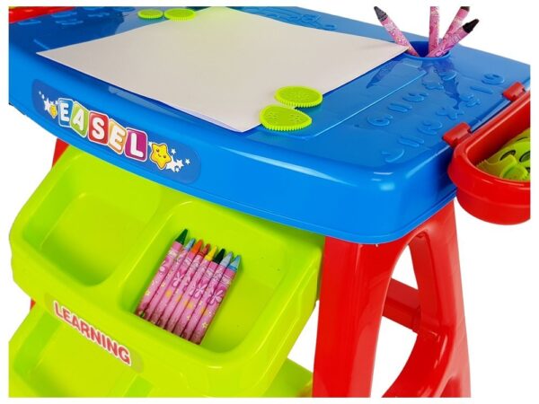 Educational Drawer Table with Projector 36 Pictures Crayons Templates Blue and Red - Image 5