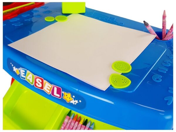 Educational Drawer Table with Projector 36 Pictures Crayons Templates Blue and Red - Image 6