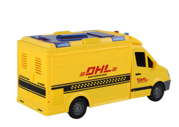 Delivery Car 1:16 Friction Drive Opening Doors Lights Yellow Sounds - Image 4