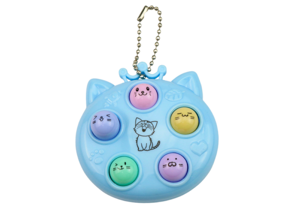 Keychain Mini Arcade Game Wac A Mole Kittens Blue - Image 2