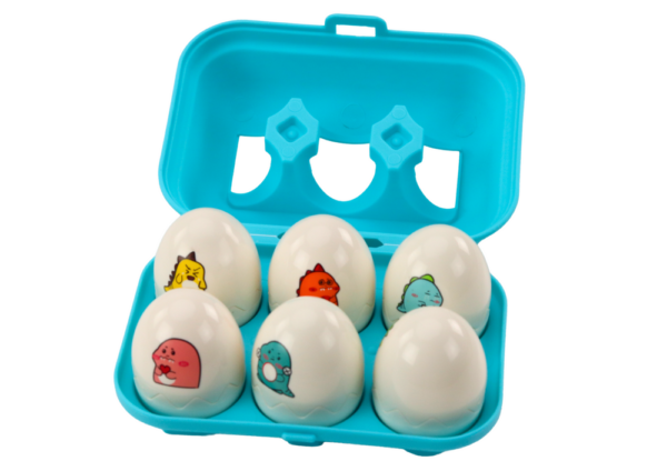 Set of Six Geometric Dinosaur Eggs Colorful - Image 2