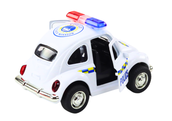 Classic Police Car 1:38 Drive Lights Sounds White - Image 3