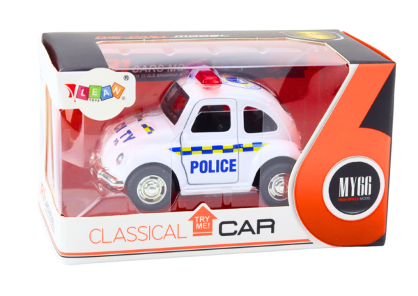 Classic Police Car 1:38 Drive Lights Sounds White - Image 4